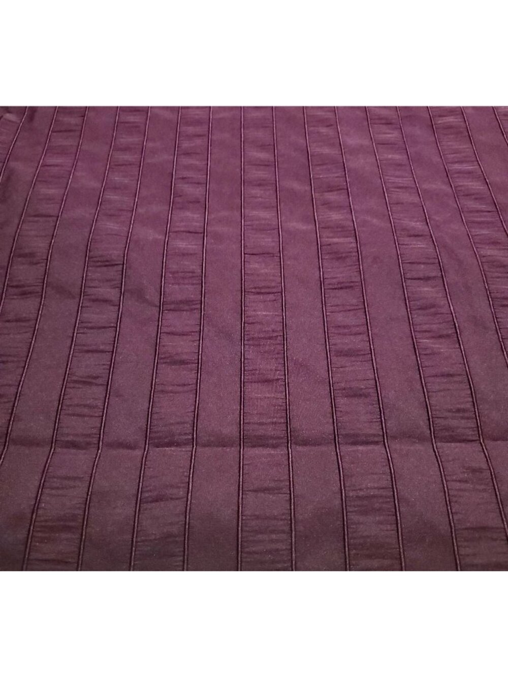 NOS Vtg "Canopy" Shower Curtain Plum Purple Textured Stripe Luxury Sateen READ